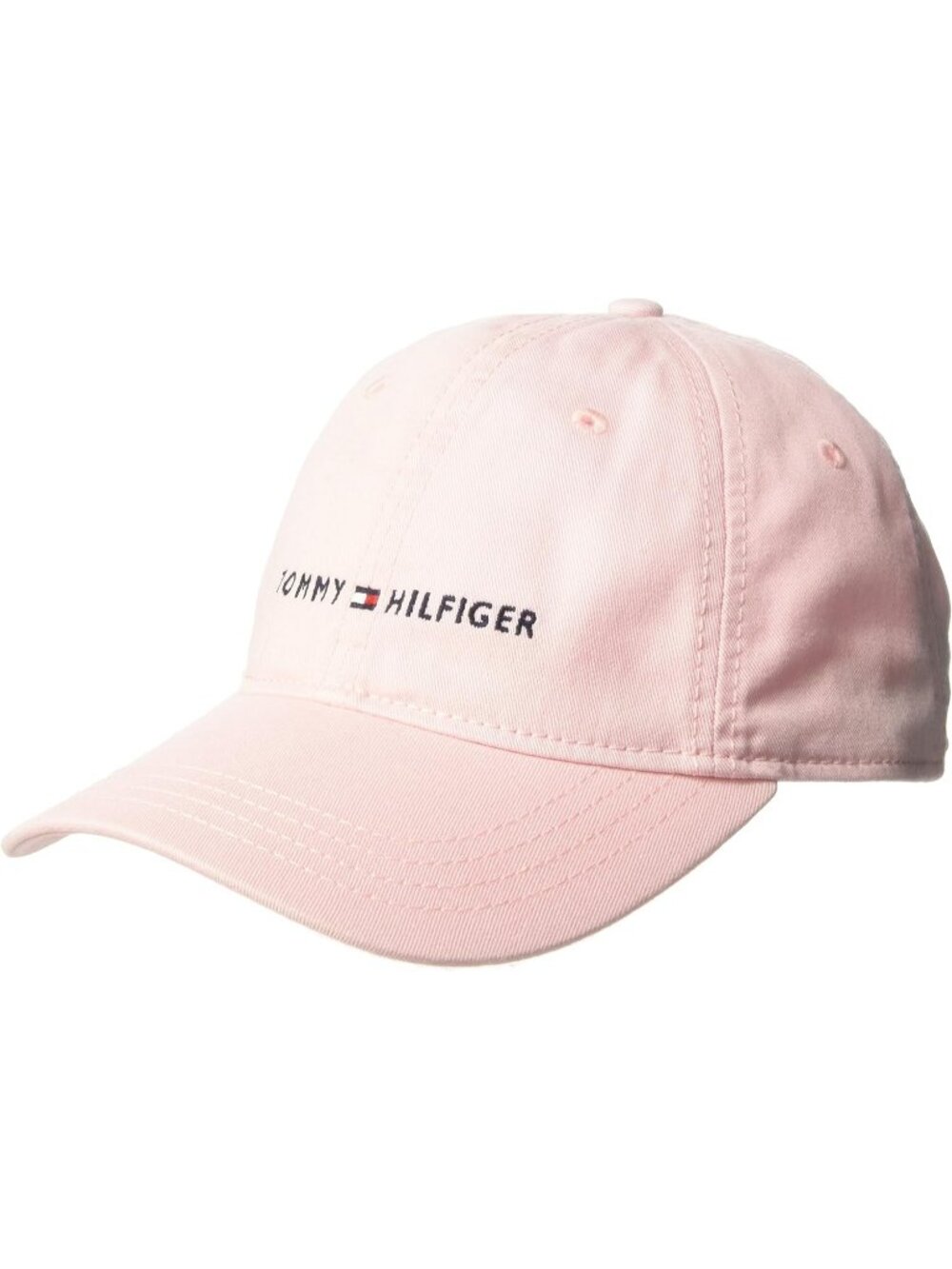 Tommy Hilfiger Men's Pink Cotton Logo Adjustable Baseball Cap